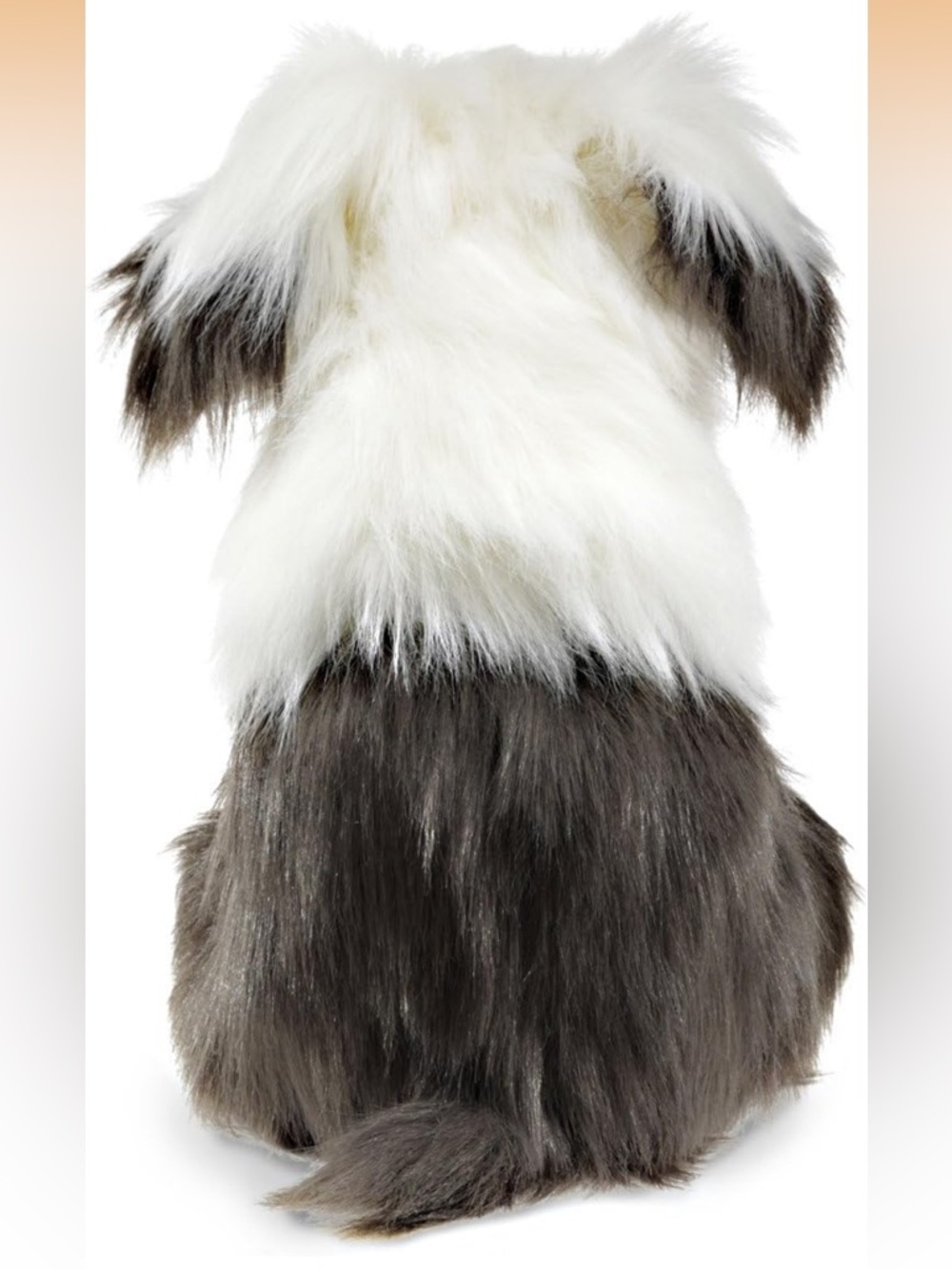 Folkmanis Sheepdog Large Hand Puppet soft fur white black stuffie dog - Picture 2 of 6